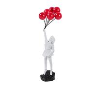 QZVANLON Flying Balloons Girl Statue, Modern Art Sculptures for Home Decor, Resin Figure Sculpture Crafts Ornament, Collectible Figurines Living Room Decoration