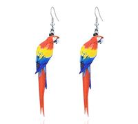 QzxEqz Acrylic Cute Macaw Parrot Bird Earrings Novelty Colorful Elegant Dangle Earrings For Women Animals Jewelry Gifts Charms Jimmy Buffett Accessories, Acrylic
