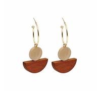 QzxEqz Boho Chic Fashion All-match Wooden Long Tassel Dangle Earrings Elegant Geometry Charm Handmade Earrings Gifts for Women, Wood