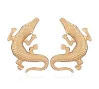 QzxEqz Gold Crocodile Drop Dangle Earrings for Women Statement Exaggerated Stud Earrings punk Charm Alligator Animal Pendant Earrings Gifts, 自配送, Metal, No Gemstone
