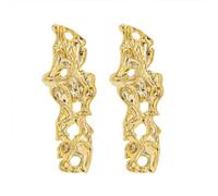 QzxEqz Statement Geometric Texture Earrings Large Fashion Irregular Minimalism Metal Simple Modern Earrings Rectangle Large Hypoallergenic Leaf Earrings Trendy Jewelry Gifts for Women, Metal