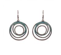 QzxEqz Vintage Multilayer Circle Geometry Dangle Earrings Boho Round Circle Hoop Dangle Drop Earrings for Women Jewelry, Metal