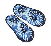 QZXHHD Blue Spiral Tie Dye Furry Slippers Cozy Soft Warm Non-Slip House Shoes Slippers Gifts For Indoor Outdoor Teenager Man Women M