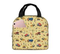 QZXHHD Construction Trucks Pattern Lunch Bag Handheld Insulated Tote Box Thermal for Office Work Outdoor Picnic Camping Travel