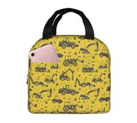 QZXHHD Excavators Construction Trucks Lunch Bag Handheld Insulated Tote Box Thermal for Office Work Outdoor Picnic Camping Travel