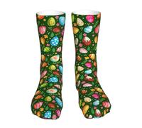 QZXHHD Happy Easter Colorful Easter Eggs Mid Tube Calf Socks Fashion Casual Sports Stockings For Men Women