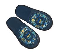 QZXHHD Happy Hanukkah Jewish Chanukah Holiday Furry Slippers Cozy Soft Warm Non-Slip House Shoes Slippers Gifts For Indoor Outdoor Teenager Man Women L