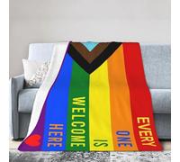 QZXHHD Progress Pride Rainbow Gay Lesbian Transgender Bisexual Lgbtq Throw Fleece Blanket Warm Soft Flannel Blankets Decor Home office Car Bed Sofa 40"X30"