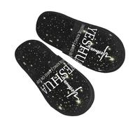 QZXHHD Yeshua Jesus Christian Furry Slippers Cozy Soft Warm Non-Slip House Shoes Slippers Gifts For Indoor Outdoor Teenager Man Women L