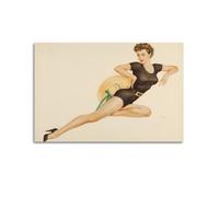 QZXV Alberto Vargas Painter's Artwork - (Pin Up Girls No.2) Printing Posters Canvas Wall Art Decor Living Room Modern Family Bedroom 08x12inch(20x30cm) Unframe-style