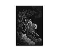 QZXV Death On The Pale Horse by Gustave Dore Art Poster Canvas Wall Art Decor Living Room Modern Family Bedroom 08x12inch(20x30cm) Unframe-style