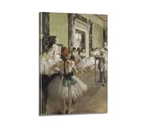 QZXV Edgar Degas Artwork（The Dance Class） Decorative Poster Poster Canvas Wall Art Decor Living Room Modern Family Bedroom 24x36inch(60x90cm) Frame-style