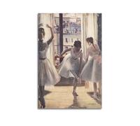 QZXV Edgar Degas Painter Works《Three Dancers in An Exercise Hall》Printed Posters Poster Canvas Wall Art Decor Living Room Modern Family Bedroom 24x36inch(60x90cm) Unframe-style