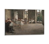 QZXV Edgar Degas Painters' Works「Ballet Rehearsal」Poster Poster Canvas Wall Art Decor Living Room Modern Family Bedroom 08x12inch(20x30cm) Frame-style