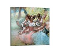 QZXV Edgar Degas Paintings ：Four Ballerinas on The Stage，Art Poster Poster Canvas Wall Art Decor Living Room Modern Family Bedroom 12x12inch(30x30cm) Frame-style