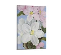 QZXV Georgia O'Keeffe Painter's Work《Apple Blossoms》Posters Poster Canvas Wall Art Decor Living Room Modern Family Bedroom 12x18inch(30x45cm) Frame-style