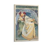 QZXV Hyacinth Princess Poster of Alphonse Mucha Canvas Wall Art Decor Living Room Modern Family Bedroom 20x30inch(50x75cm) Frame-style