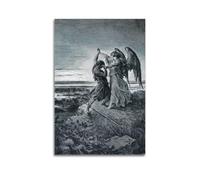 QZXV Jacob Wrestling with The Angel by Gustave Dore Art Poster Canvas Wall Art Decor Living Room Modern Family Bedroom 12x18inch(30x45cm) Unframe-style