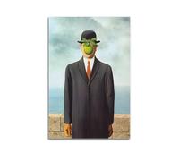 QZXV Oil Painting Poster Surrealism Rene Magritte The Son of Man Canvas Wall Art Decor Living Room Modern Family Bedroom 12x18inch(30x45cm) Unframe-style