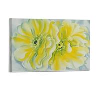 QZXV Okeeffe Yellow Cactus Press - by Georgia O'Keeffe Painting Art Posters Poster Canvas Wall Art Decor Living Room Modern Family Bedroom 16x24inch(40x60cm) Frame-style