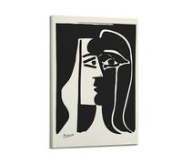 QZXV Pablo Picasso Canvas Wall Art - The Kiss Canvas Wall Art Decor Living Room Modern Family Bedroom 16x24inch(40x60cm) Frame-style