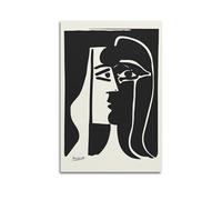 QZXV Pablo Picasso Canvas Wall Art - The Kiss Canvas Wall Art Decor Living Room Modern Family Bedroom 08x12inch(20x30cm) Unframe-style