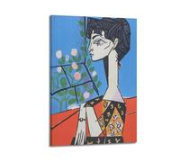 QZXV Pablo Picasso Paintings - (Jacqueline with Flowers) Poster Canvas Wall Art Decor Living Room Modern Family Bedroom 08x12inch(20x30cm) Frame-style