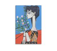 QZXV Pablo Picasso Paintings - (Jacqueline with Flowers) Poster Canvas Wall Art Decor Living Room Modern Family Bedroom 08x12inch(20x30cm) Unframe-style
