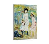 QZXV Pierre-Auguste Renoir Artwork（Children on The Seashore, Guernsey） Decorative Poster Canvas Wall Art Decor Living Room Modern Family Bedroom 20x30inch(50x75cm) Frame-style