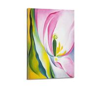 QZXV Pink Tulip - by Georgia O'Keeffe Painting Art Posters Poster Canvas Wall Art Decor Living Room Modern Family Bedroom 12x18inch(30x45cm) Frame-style