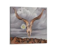QZXV Ram's Head, White Hollyhock Hills - by Georgia O'Keeffe Painting Art Posters Poster Canvas Wall Art Decor Living Room Modern Family Bedroom 16x16inch(40x40cm) Frame-style