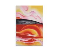 QZXV Red Yellow Black Streak - by Georgia O'Keeffe Painting Art Posters Poster Canvas Wall Art Decor Living Room Modern Family Bedroom 16x24inch(40x60cm) Unframe-style