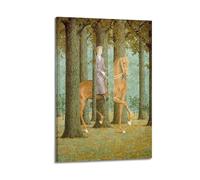 QZXV Rene Magritte Painting Poster The Blank Signature Canvas Wall Art Decor Living Room Modern Family Bedroom 16x24inch(40x60cm) Frame-style