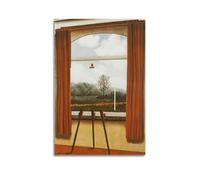 QZXV Rene Magritte Painting Poster The Human Condition Canvas Wall Art Decor Living Room Modern Family Bedroom 12x18inch(30x45cm) Unframe-style