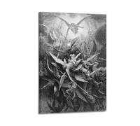 QZXV The Fall of The Rebel Angels by Gustave Dore Art Poster Canvas Wall Art Decor Living Room Modern Family Bedroom 08x12inch(20x30cm) Frame-style