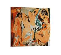 QZXV The Girls of Avignon by Pablo Picasso Great Works Print Poster Canvas Wall Art Decor Living Room Modern Family Bedroom 24x24inch(60x60cm) Frame-style