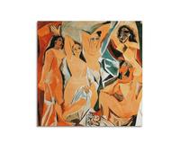 QZXV The Girls of Avignon by Pablo Picasso Great Works Print Poster Canvas Wall Art Decor Living Room Modern Family Bedroom 24x24inch(60x60cm) Unframe-style