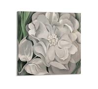 QZXV The White Calico Flower - by Georgia O'Keeffe Painting Art Posters Poster Canvas Wall Art Decor Living Room Modern Family Bedroom 24x24inch(60x60cm) Frame-style