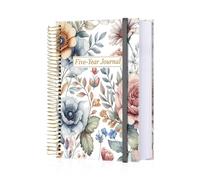 Qzyoneei 5 Year Journal | One Line a Day Jouranl | Quick and Easy Five Year Daily Journal System | Five Year Day by Day Planner for Woman & Man, 5.8'' x8.5'', Colorful Large Flower