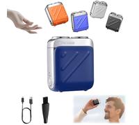 R-12 Luggage Electric Shaver, Beard Shaver Mini and Portable Suitcase Design, Electric Mini Portable Razor, Portable Electric Shavers, USB Rechargeable One-Button Long Lasting for Home Travel (Blue)