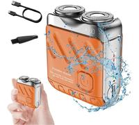 R-12 Luggage Electric Shaver,Beard Shaver Mini and Portable Suitcase Design,Portable Electric Shavers,USB Rechargeable One-Button Long Lasting for Home Travel (Orange)