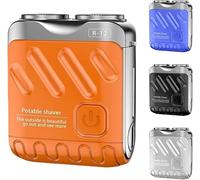 R-12 Mini Electric Shaver for Men, 2025 New Portable Waterproof Beard Shaver with Suitcase Design, Travel-Friendly Men's Shaving Razor (Orange)