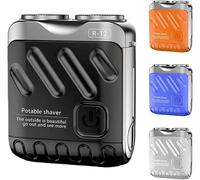R-12 Mini Electric Shaver for Men, 2025 New Portable Waterproof Beard Shaver with Suitcase Design, Travel-Friendly Men's Shaving Razor (Black)