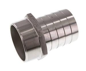 R 3'' Male x 75mm Stainless steel Hose barb 16 Bar