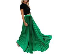 R-719 Lime Green Women Loose Fit Spandex Skorts for Women Maxi Long Casual Pleated High Waisted Plain 2024 Clothing Y2K XXL
