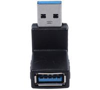R 90° USB 3.0 to Female M/F Male Adapter Connector - Black