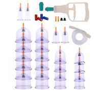 R A Products Acupressure 24 : 24 Vacuum Cups Chinese Medicine Magnet Therapy Cupping Set Acupuncture Manual Massager for Pain Relief, Multicolor