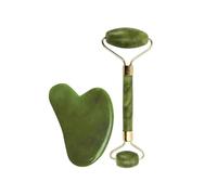 R A Products Himalayan Natural Jade Roller Massage Tool for Anti-aging, Manual, Green