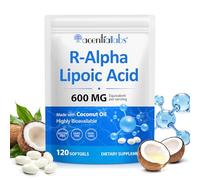 R-Alpha Lipoic Acid Supplement, Active R-Isomer with Coconut Oil, ALA Capsules, Antioxidant Supplement, Non-GMO, Gluten Free, 120 Softgels