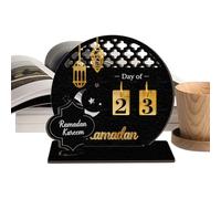 R Amadan Countdown Calendar, Reusable Design, X1, Crescent Mosque Countdown Calendar, Wooden R'amadan A'dvent C'alendar, Elegant Finish, For Home, Desk, Mantel, Dining, Table, Shelf
